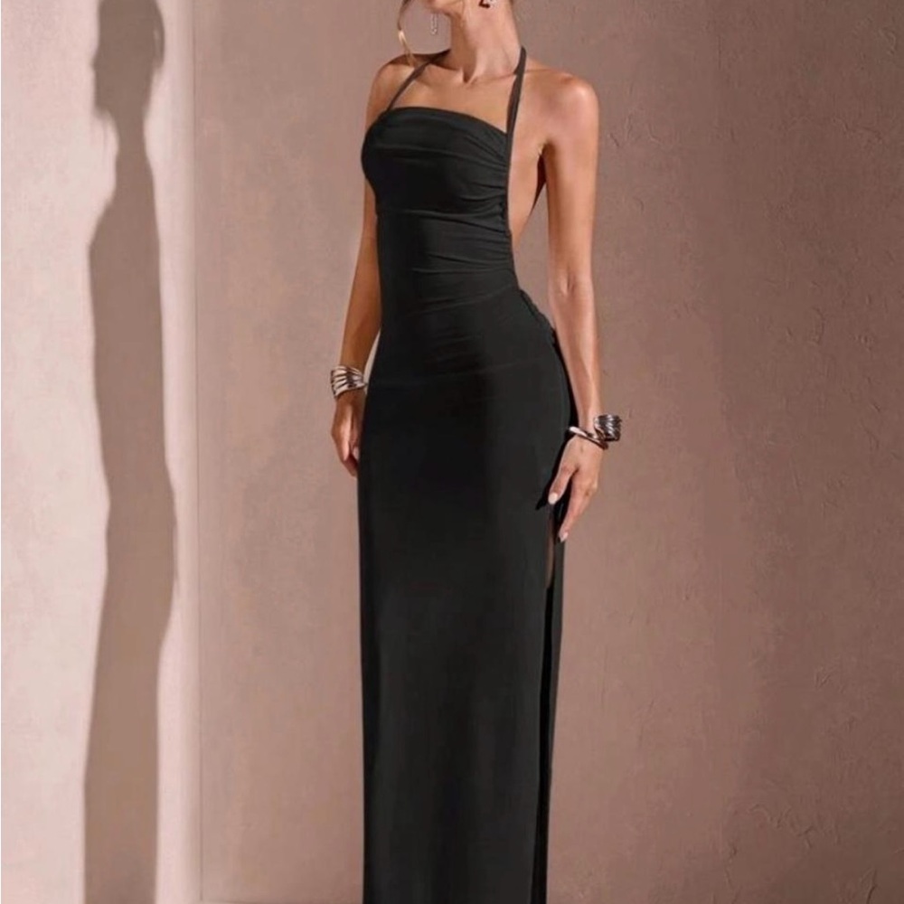 Black Halter Maxi Dress